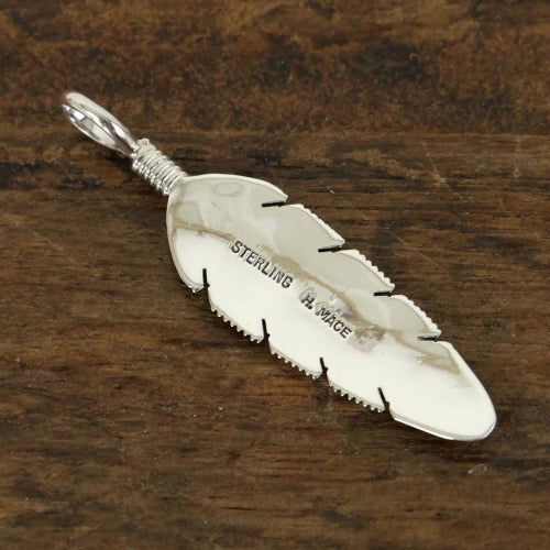 Feather pendant by Harvey Mace (silver or gold)