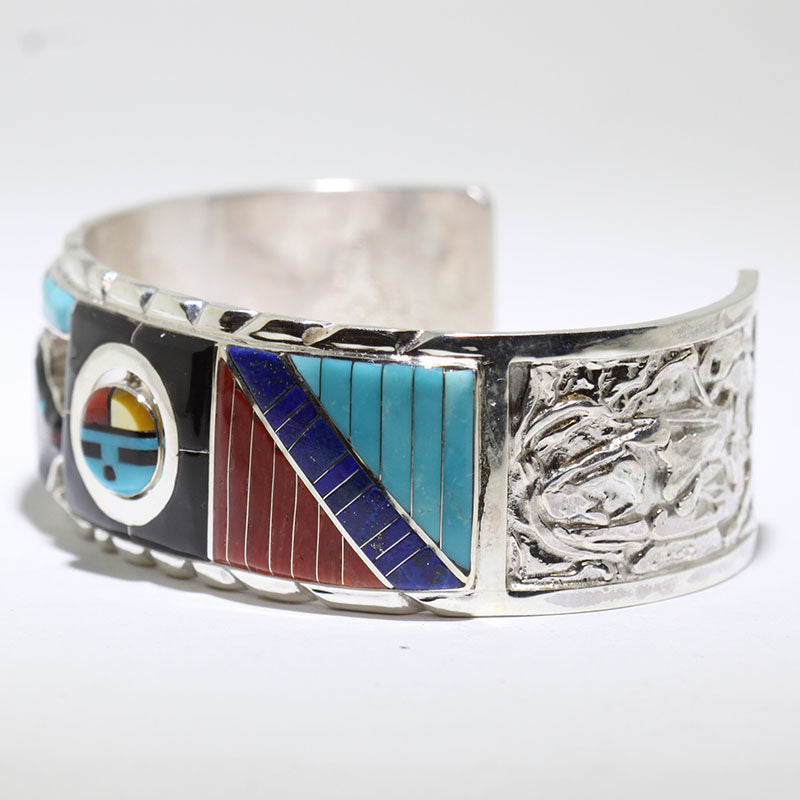 9720 ナバホ NAVAJO 70s 作者 Don Dewa サンフェイスイン Inlay Bracelet by Don Dewa 5-1/4