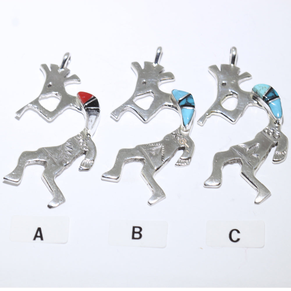 Inlay Kokopelli Pendant