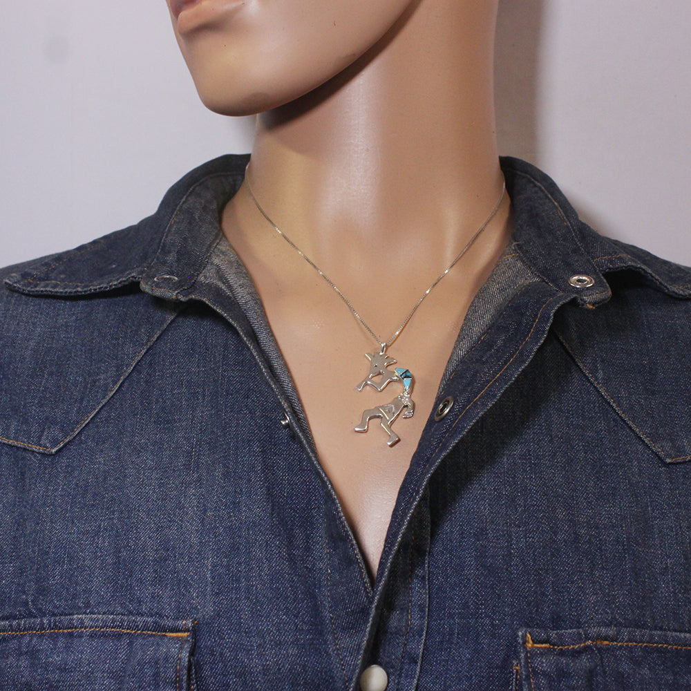 Inlay Kokopelli Pendant