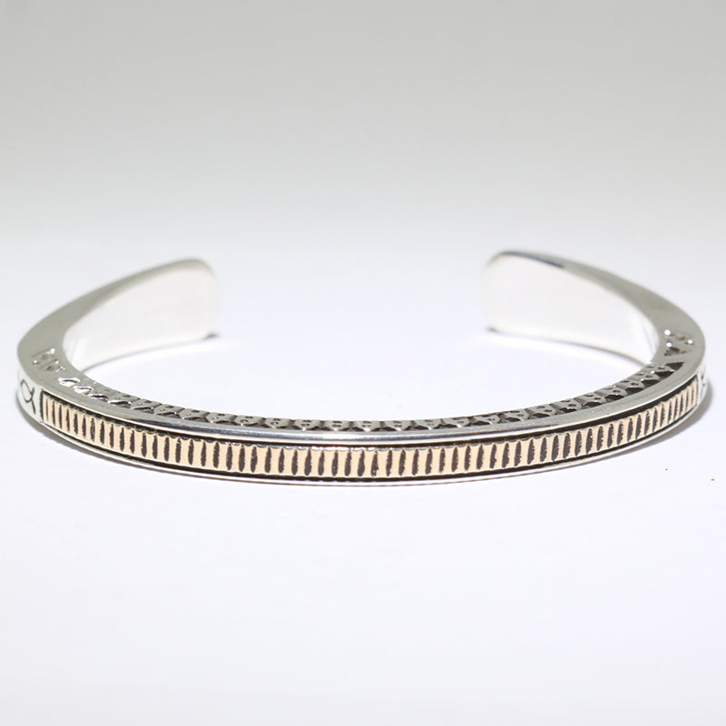 Silver/14K Bracelet by Lyle Secatero 6"
