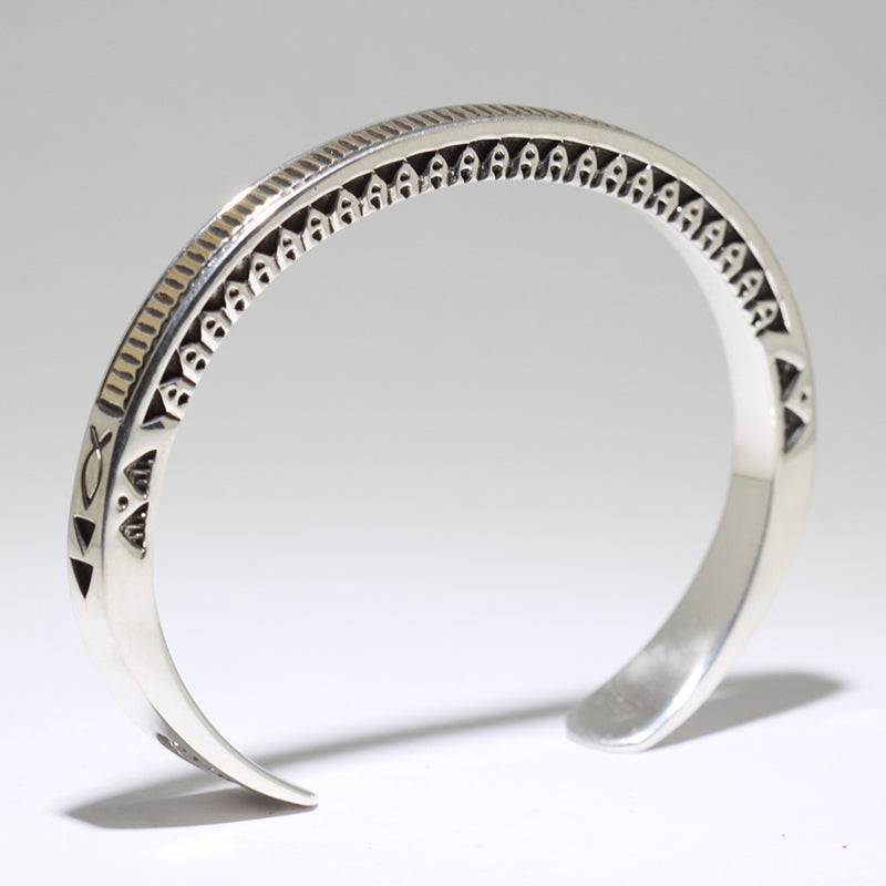 Silver/14K Bracelet by Lyle Secatero 6"