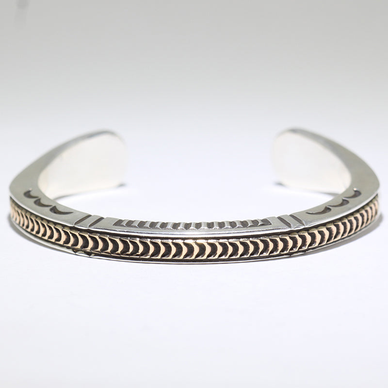 Silver/14K Bracelet by Lyle Secatero 5"