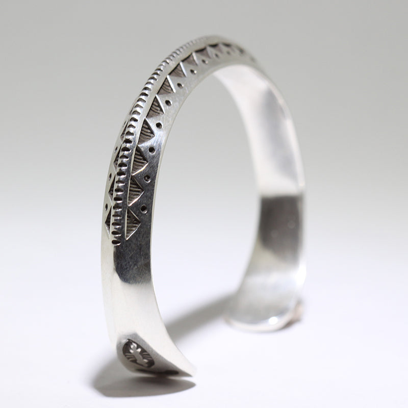 Silver Bracelet by Lyle Secatero 5-1/2