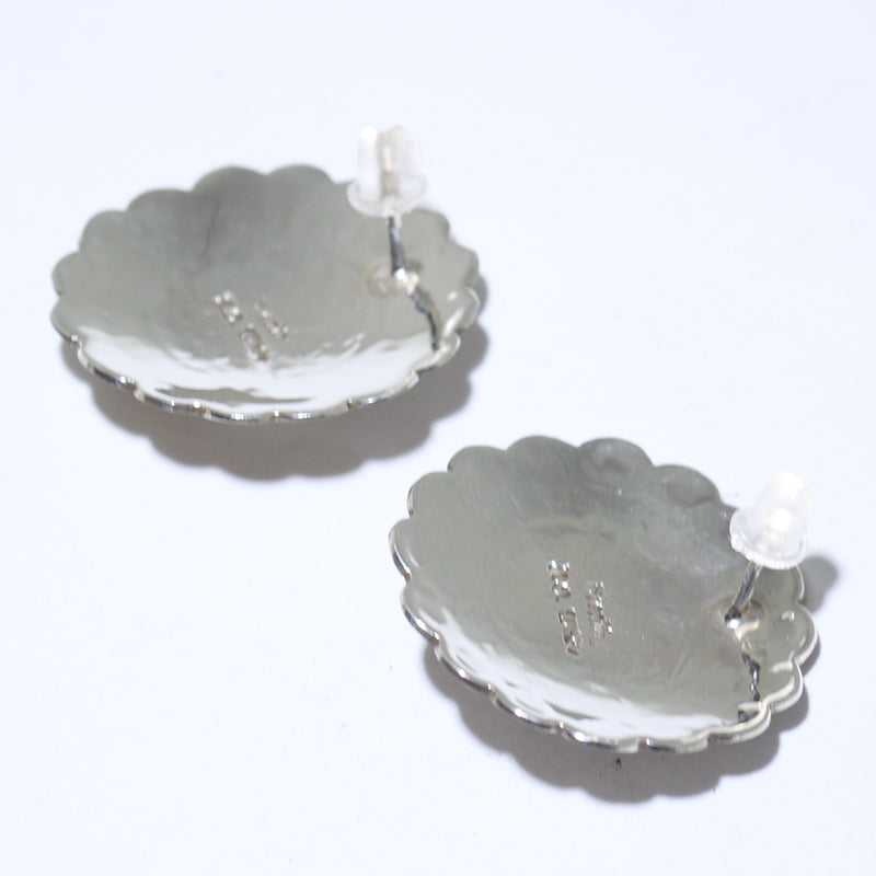 Silver Earrings by Tsosie Orville White