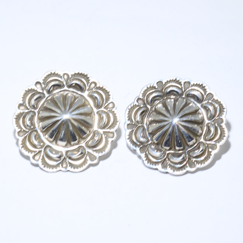 Silver Earrings by Tsosie Orville White