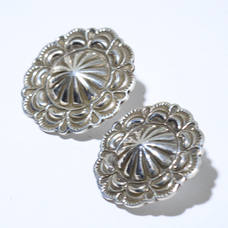 Silver Earrings by Tsosie Orville White