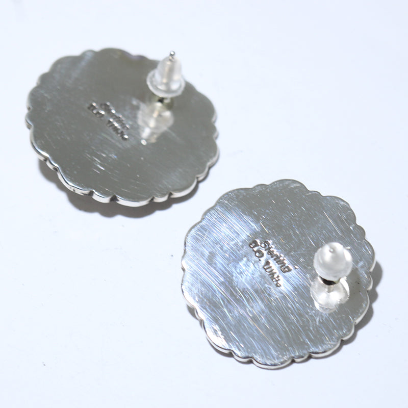 Silver Earrings by Tsosie Orville White