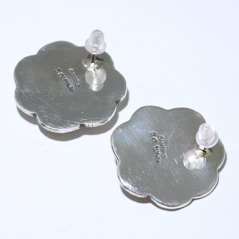 Silver Earrings by Tsosie Orville White