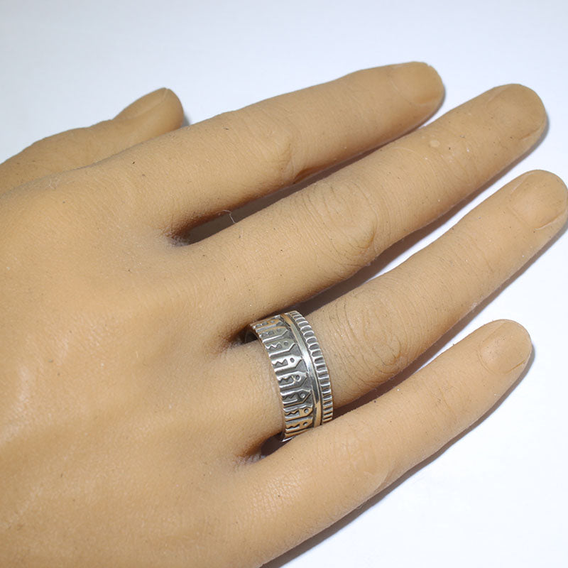 Silver Ring by Lyle Secatero- 10.5
