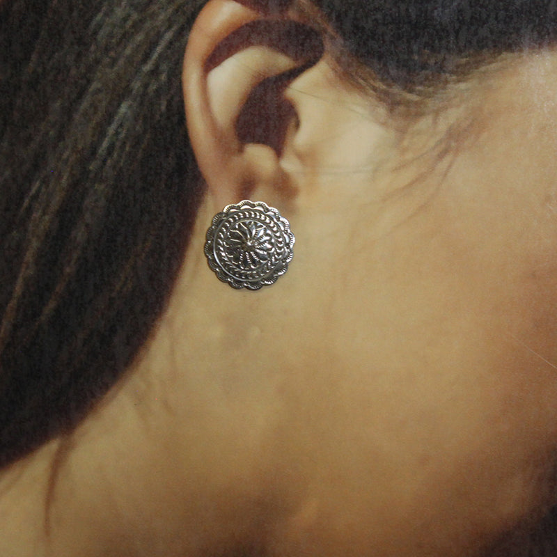 Silver Earrings by Tsosie Orville White