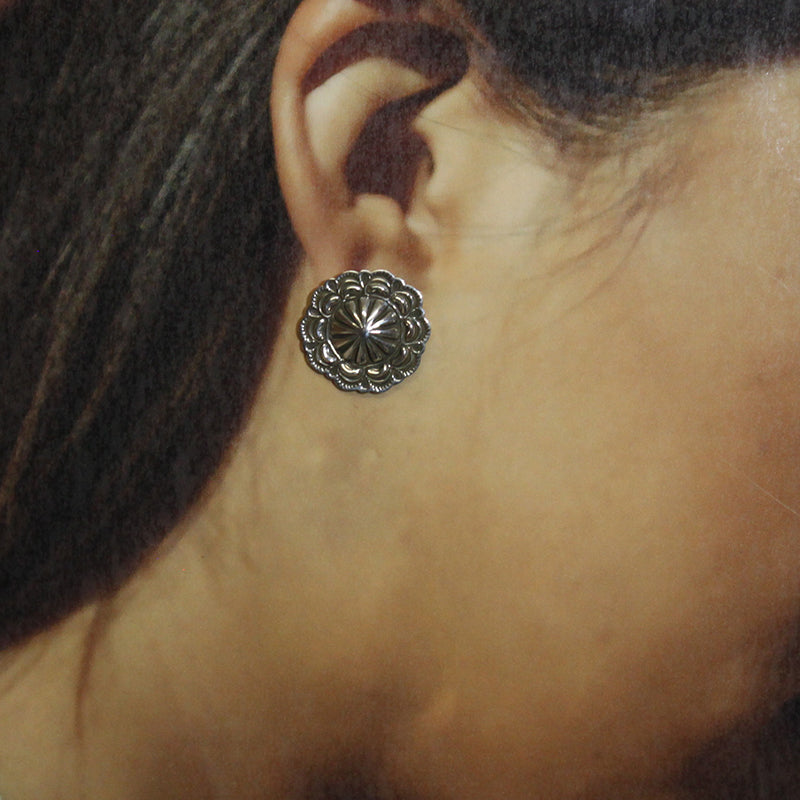 Silver Earrings by Tsosie Orville White