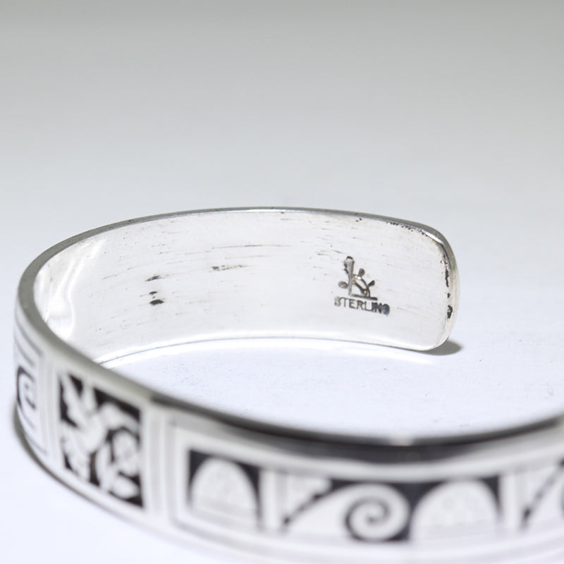 Silver Bracelet by Clifton Mowa 5-1/2"