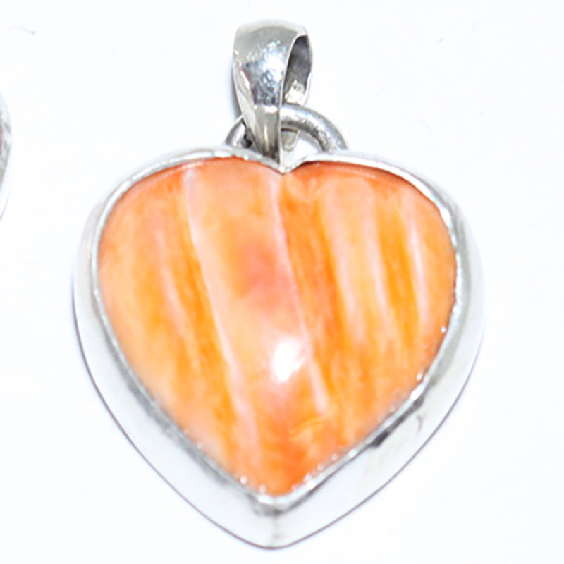 Orange Spiny Heart Pendant by Reva Goodluck