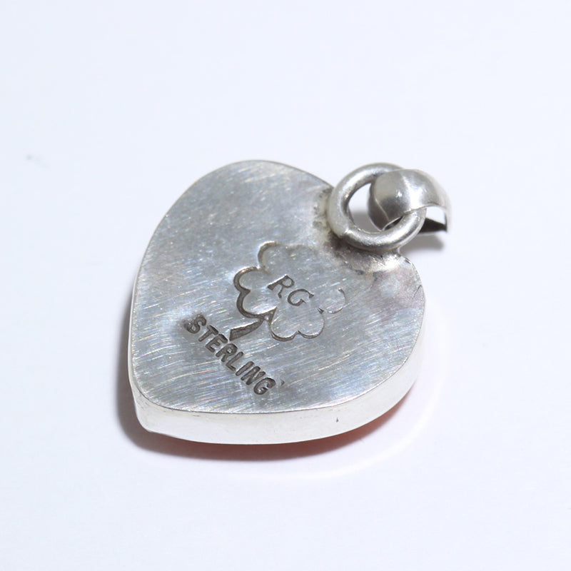 Orange Spiny Heart Pendant by Reva Goodluck