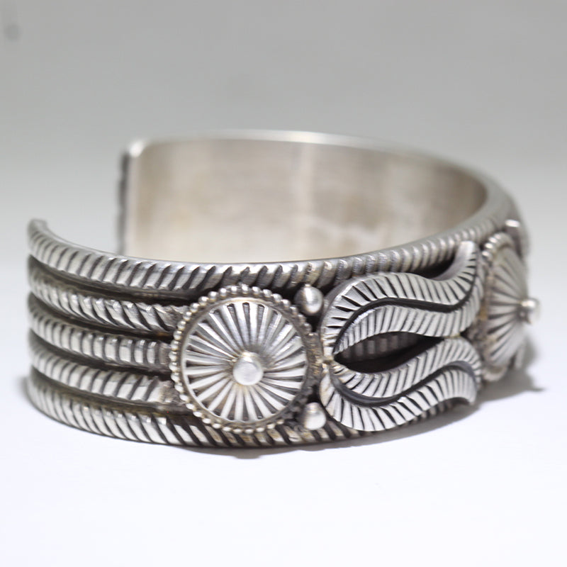 Silver Bracelet by Calvin Martinez 5-3/4"