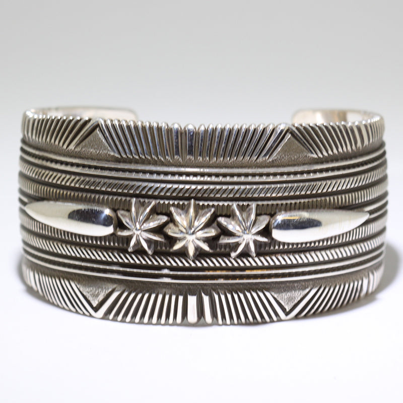 Ron Bedonie ロンベドニー ナバホ ブレスレット バングル ビズビー Silver Bracelet by Ron Bedonie 5-3/4