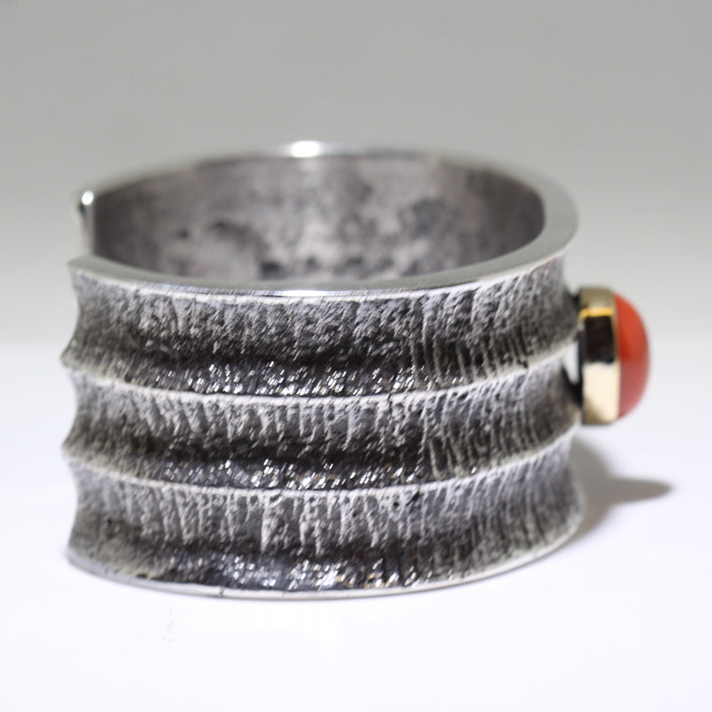 18k bezel Coral Bracelet by Aaron Anderson 5-3/4"
