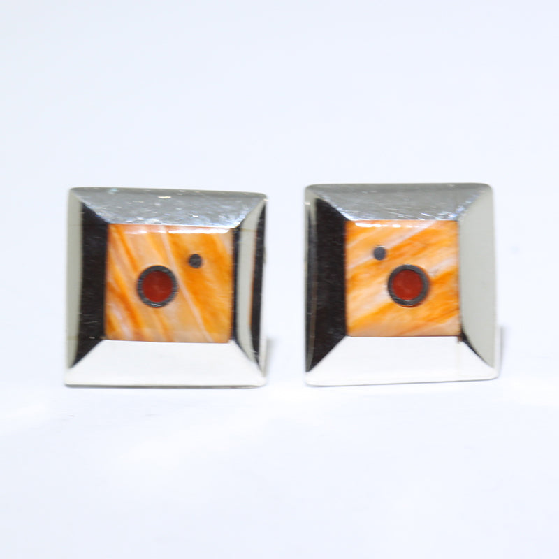 Inlay Earrings by Veronica Benally