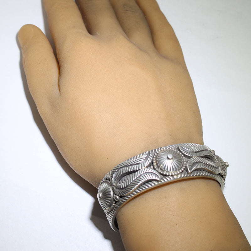 Silver Bracelet by Calvin Martinez 5-3/4"