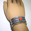 18k bezel Coral Bracelet by Aaron Anderson 5-3/4"