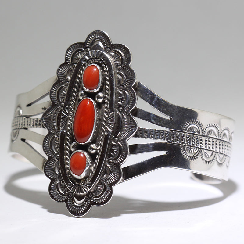 Coral Bracelet by Eula Wylie 5-1/2"