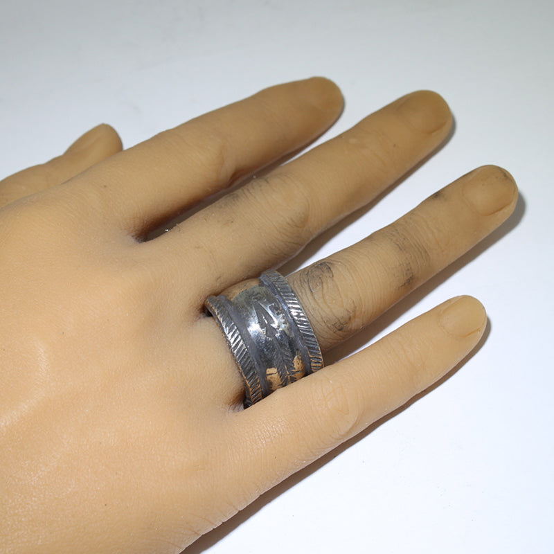 Coin Silver Ring by Jock Favour- 10.5
