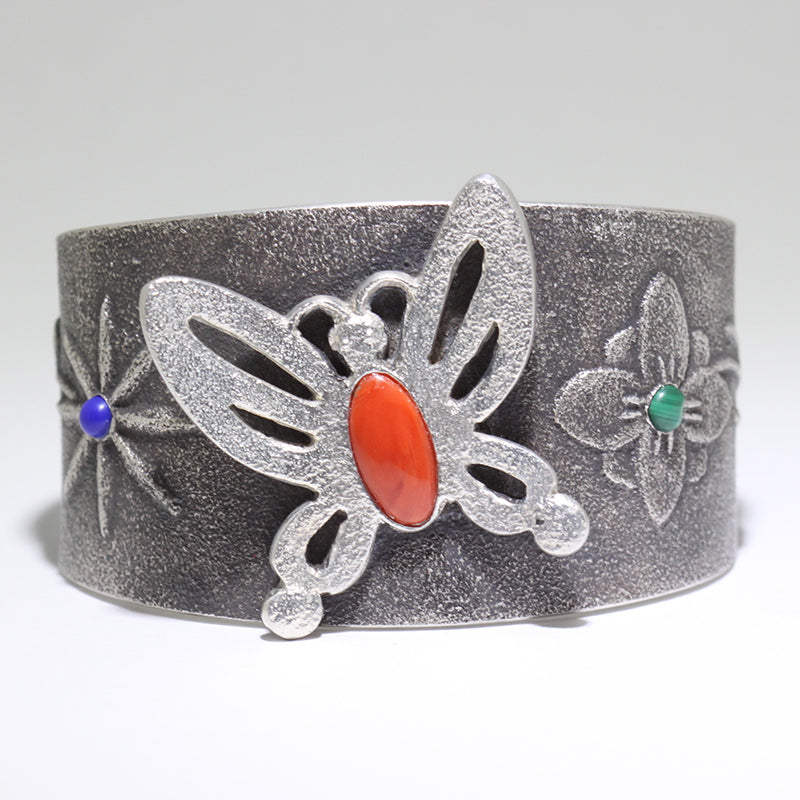 Coral Bracelet by Lee Begay 5-1/4"