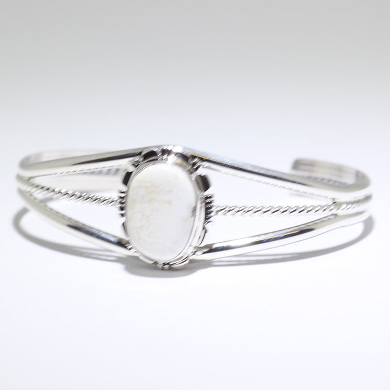 White Buffalo Bracelet by Navajo 5-1/4"