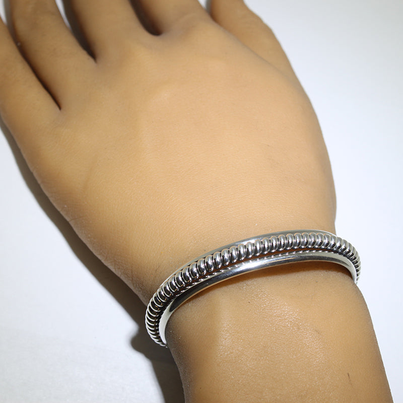 Silver Bracelet by Caroline Tsosie 5-1/4"