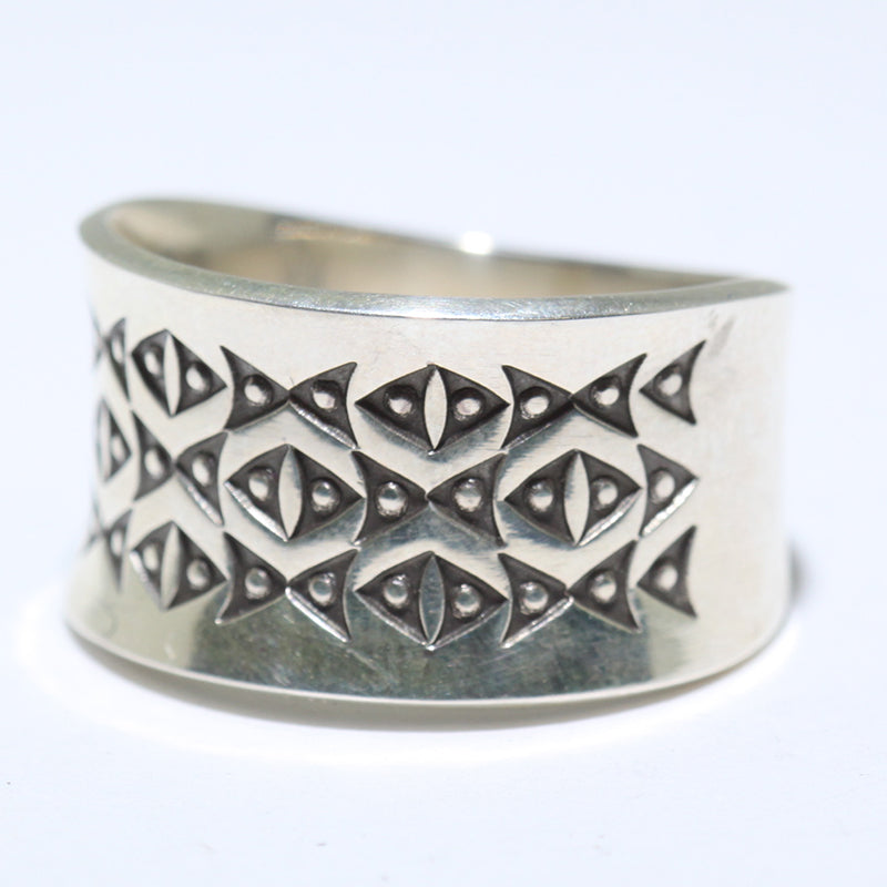 Silver Ring by Norbert Peshlakai- 8.5