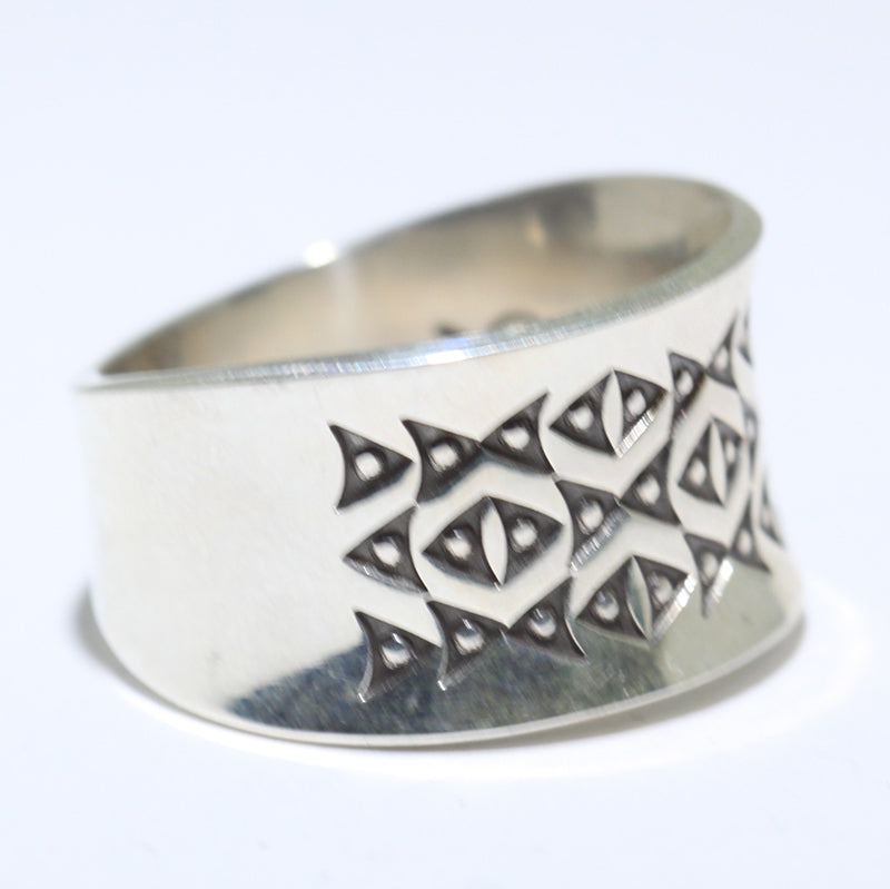 Silver Ring by Norbert Peshlakai- 8.5