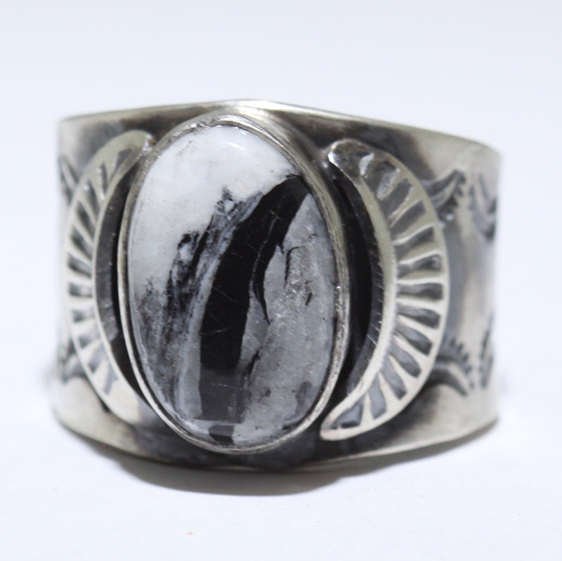 White Buffalo Ring by Arnold Goodluck- 9