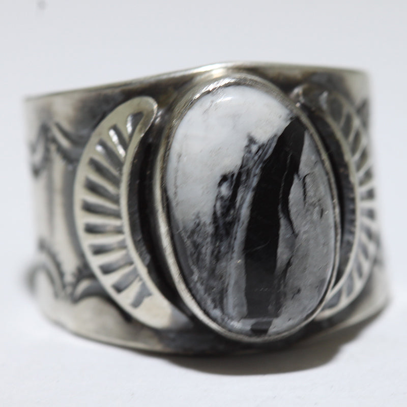 White Buffalo Ring by Arnold Goodluck- 9