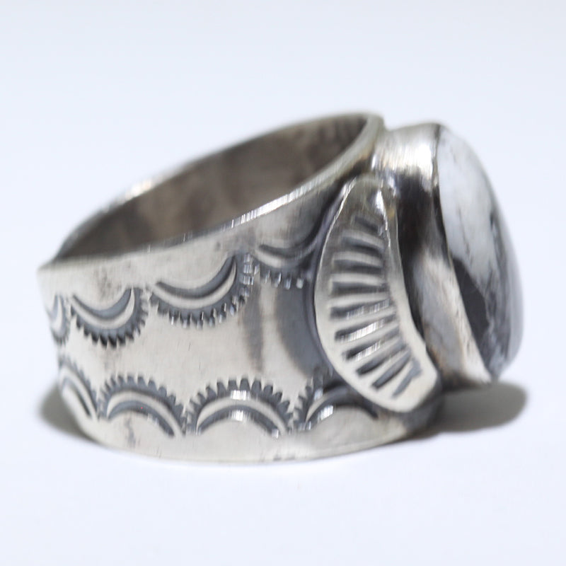 White Buffalo Ring by Arnold Goodluck- 9