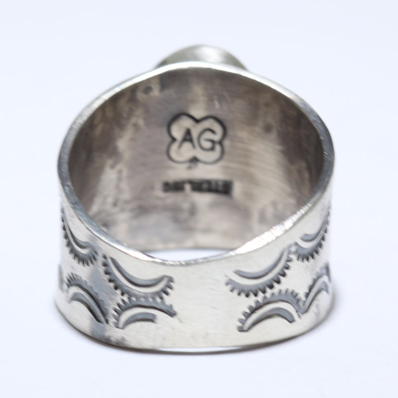 White Buffalo Ring by Arnold Goodluck- 9