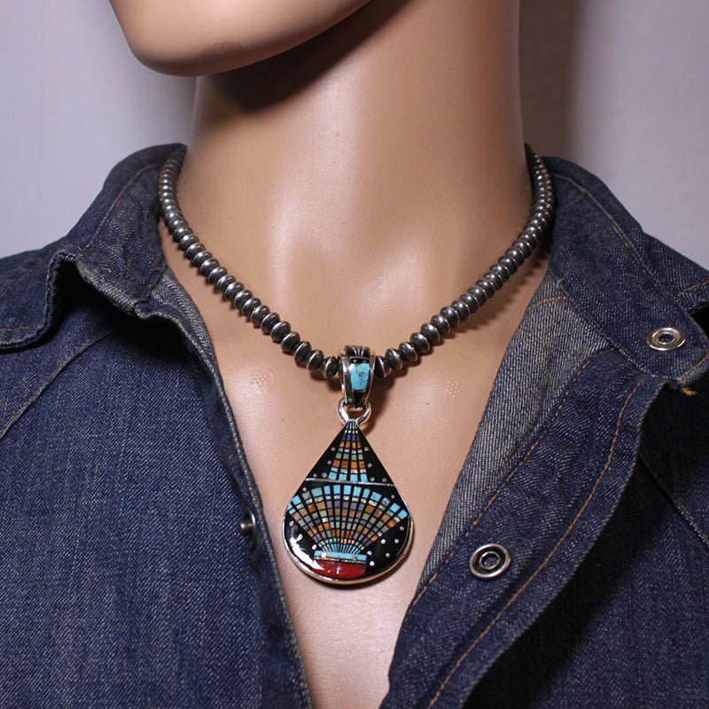 Micro Inlay Pendant by Erwin Tsosie