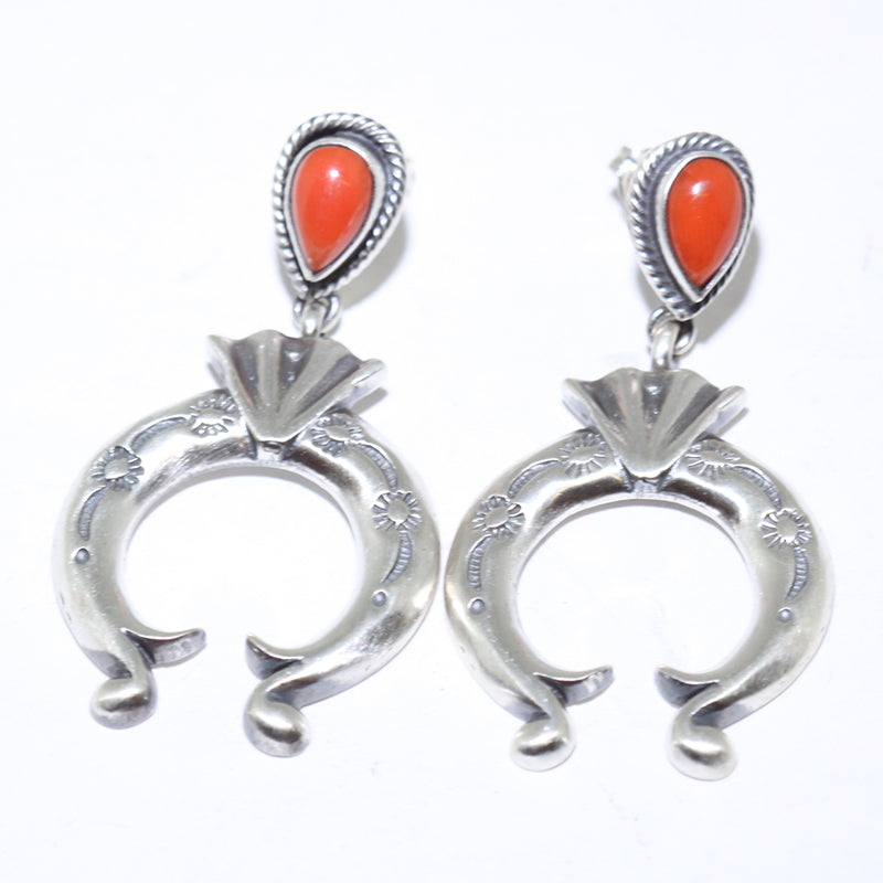 Coral Earrings by Navajo