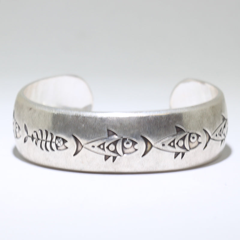 Silver Bracelet by Norbert Peshlakai 5-1/2"