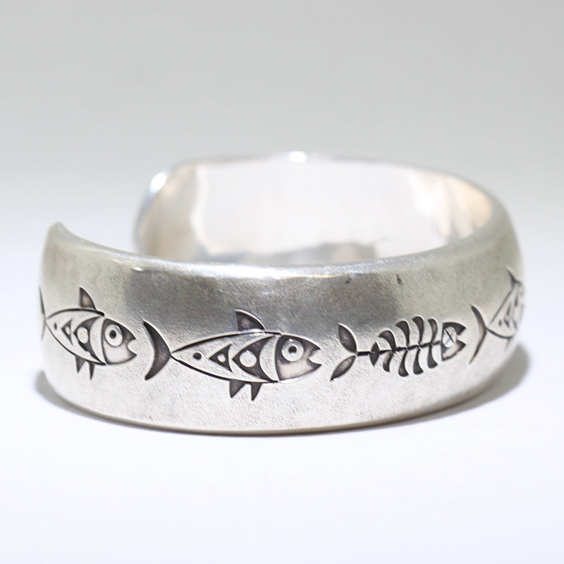Silver Bracelet by Norbert Peshlakai 5-1/2"