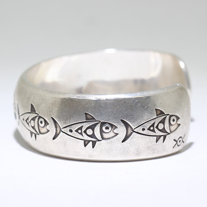 Silver Bracelet by Norbert Peshlakai 5-1/2