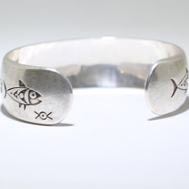 Silver Bracelet by Norbert Peshlakai 5-1/2"