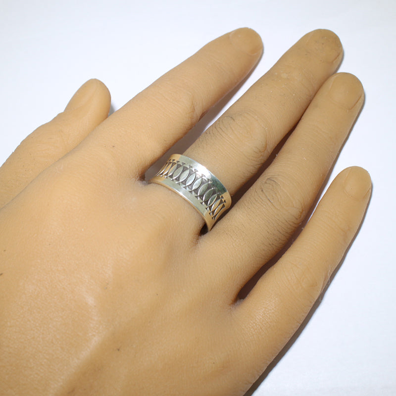 Silver Ring by Norbert Peshlakai- 10