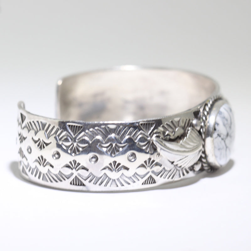 White Buffalo Bracelet by Arnold Goodluck 5-3/4"