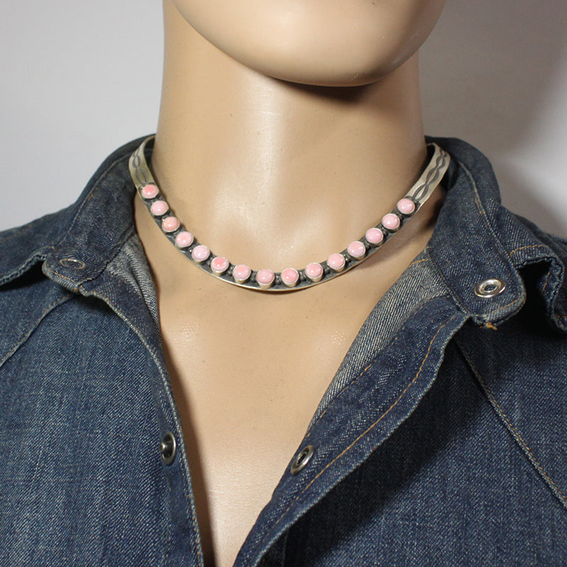 Pink Conch Neckbar by Herman Smith
