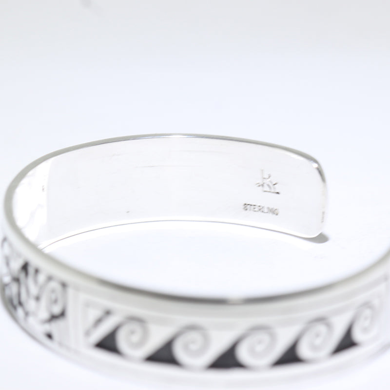 Silver Bracelet by Clifton Mowa 5-3/4"