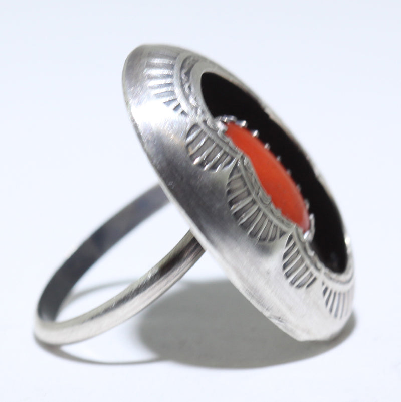 NVAJO ナバホ族　silver925×opal×coral リング Coral Ring by Navajo- 5.5 – Gallup Trading