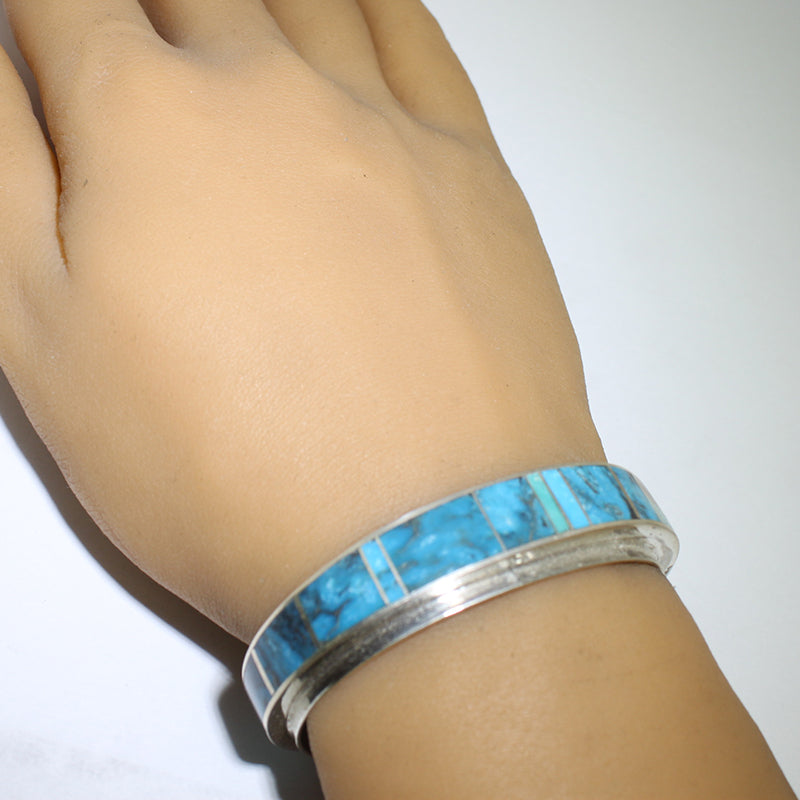 Inlay Bracelet by Navajo 5-1/4"