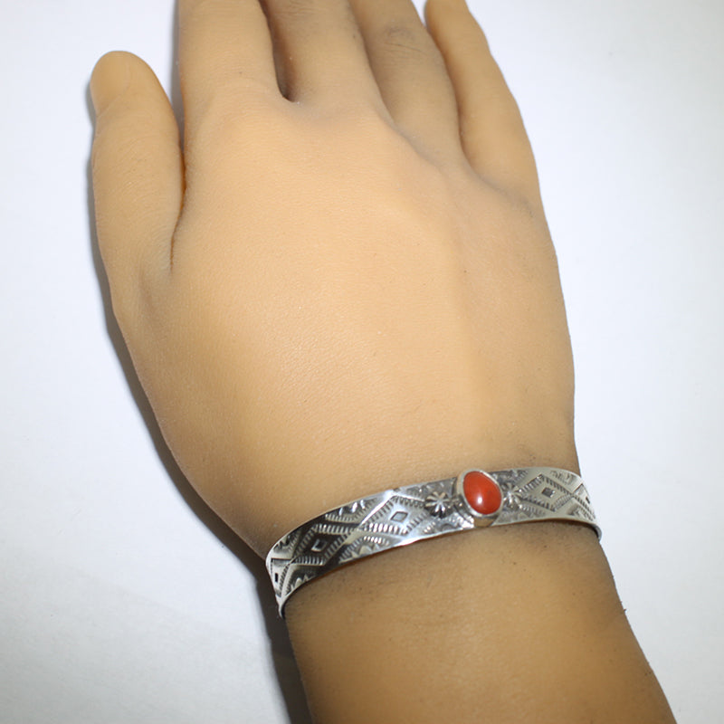 Coral Bracelet by Arnold Goodluck 5-1/2"