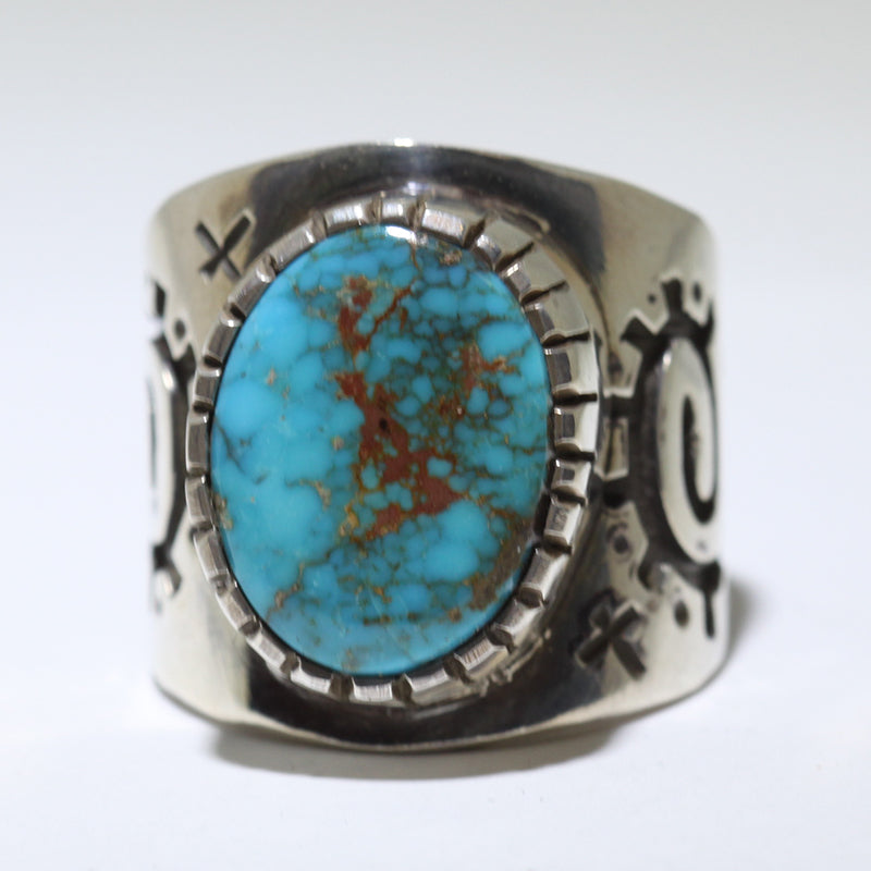 ハンドメイドのターコイズリング　インディアンジュエリー風　Canderaria Candelaria Ring by Kee Yazzie- 10.5 – Gallup Trading